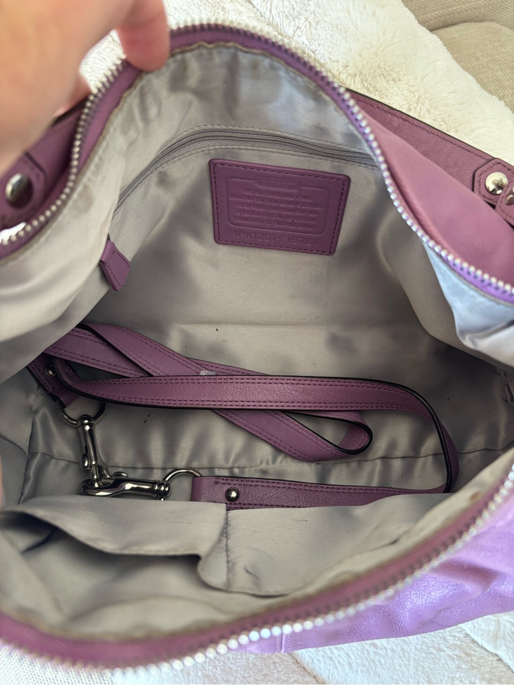 vintage Coach purple leather hobo shoulder bag - Picture 7 of 8